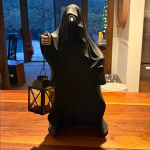 Spirit Black Hooded Figure with Lantern
